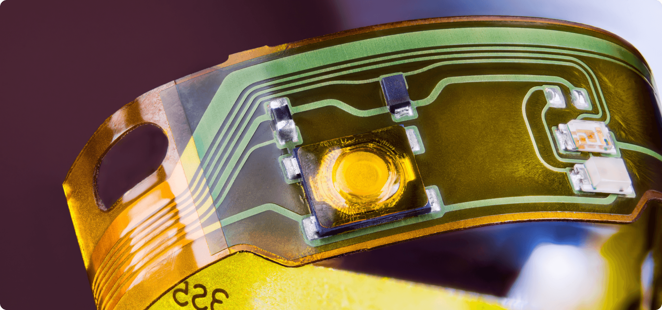 Image of a Flex PCB: "Close-up view of a Flex PCB product